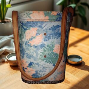 Porta termo cuero forrado